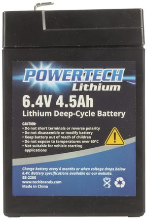 Powertech 6.4V 4.5Ah Lithium Deep Cycle Battery SB2200