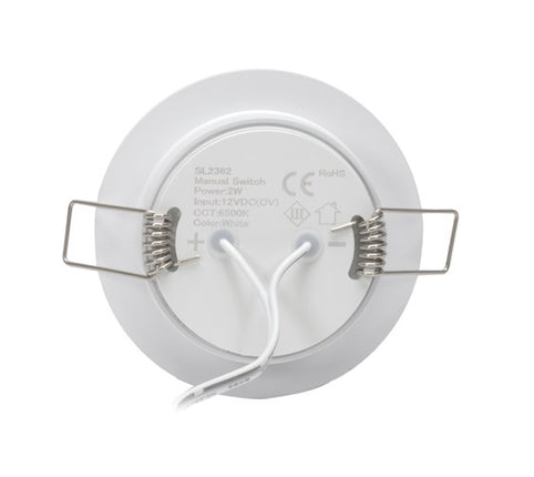 TechLight 22W 11-16VDC Cool White LED Downlight with Push Button Diffuser White SL2362