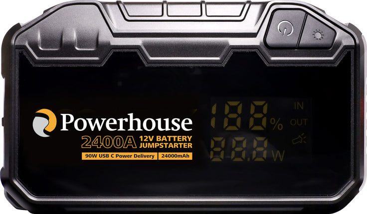 Powerhouse 24000mAh 2400A Lithium Vehicle Battery Jumpstarter Pack