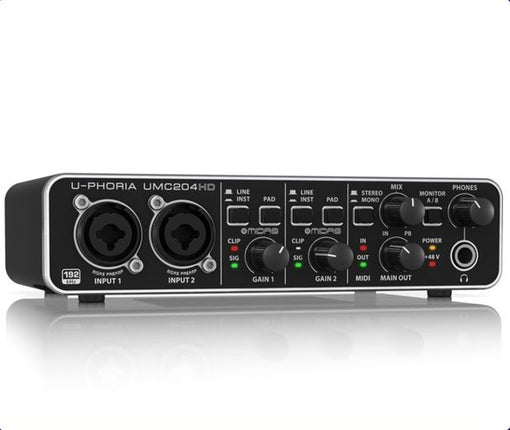 Behringer U-Phoria UMC204HD 2x4 USB Audio/MIDI Interface, 24-Bit/192 kHz