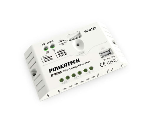 Powertech 12/24V 20A Solar Charge Controller with USB MP3752