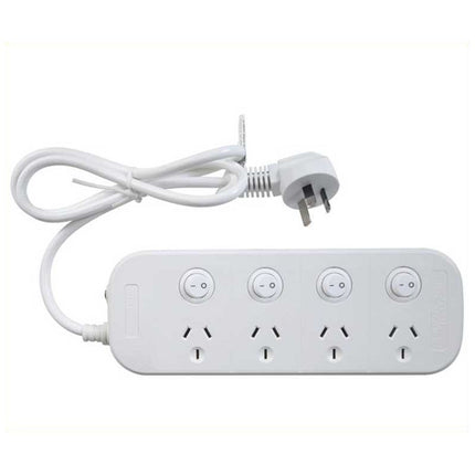 4 way Powerboard, 4 switches, Surge Overload Protection MS4061