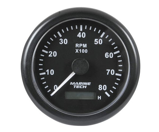 Tachometer, 0-8000 RPM, 10cm, Black Background, MGG110