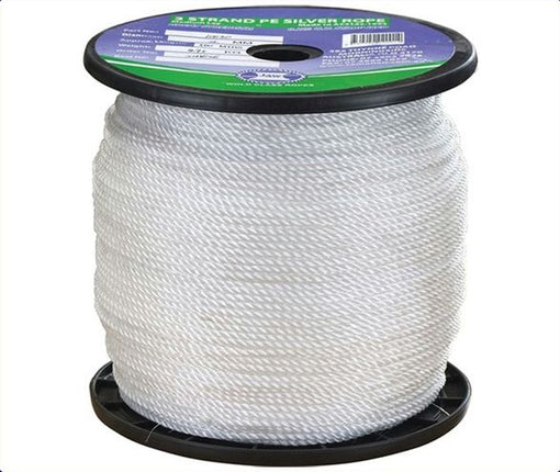 Polyethylene Staple Silver Rope,14mm,3Strand,100m Roll TRA025