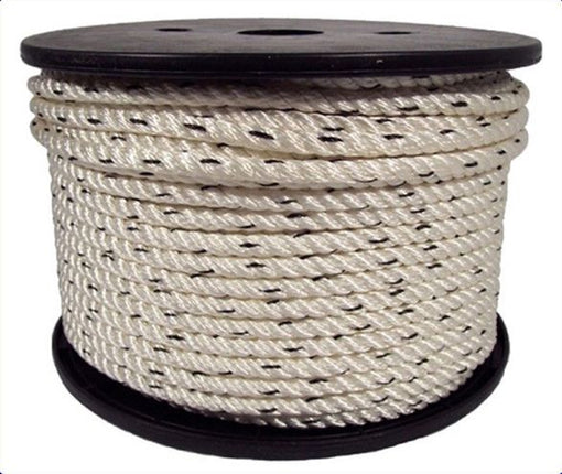 Nylon 3 Strand Rope,6mm,950kg Breaking Strain,100m Roll TRA105