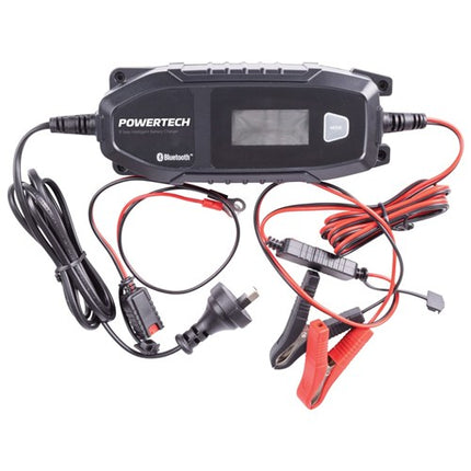 Powertech 6/12VDC 4A 8-Step Bluetooth® Intelligent Lead Acid and Lithium Battery Charger  MB3906