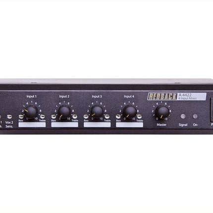 Redback 4 Channel Public Address Mixer, Bass, Treble A4422