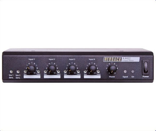 Redback 4 Channel Public Address Mixer, Bass, Treble A4422