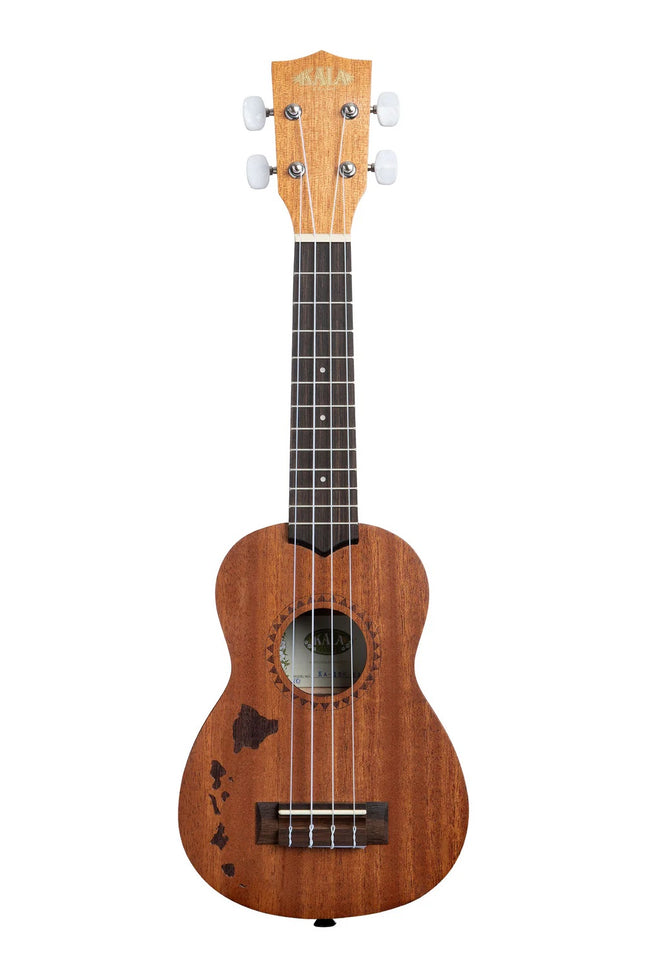 Satin Mahogany Soprano Ukulele with Hawaiian Islands