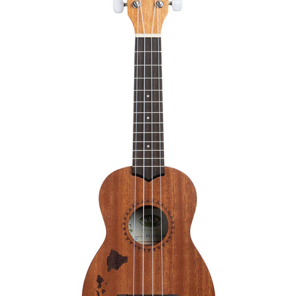 Satin Mahogany Soprano Ukulele with Hawaiian Islands KA-15S-H1