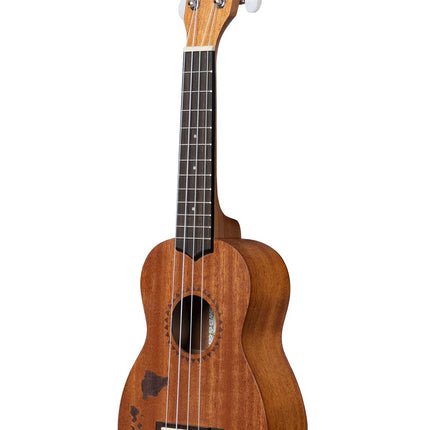 Satin Mahogany Soprano Ukulele with Hawaiian Islands