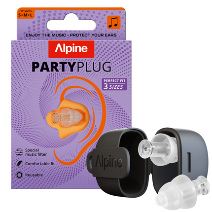 ALPINE PARTYPLUG PARTY EARPLUGS TRANSPARENT 1 PAIR