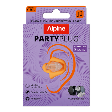 ALPINE PARTYPLUG PARTY EARPLUGS TRANSPARENT 1 PAIR