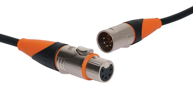Redback 1m 5 Pin IP65 DMX Female To Male Cable