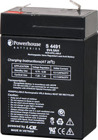 Powerhouse 6V 4.5Ah Sealed Lead Acid (SLA) Battery 4.8mm/F1