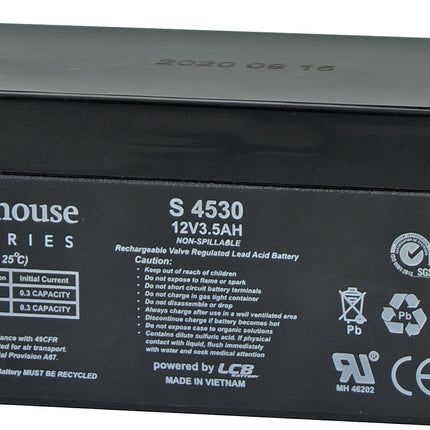 Powerhouse 12V 3.5Ah Sealed Lead Acid (SLA) Battery 4.8mm/F1
