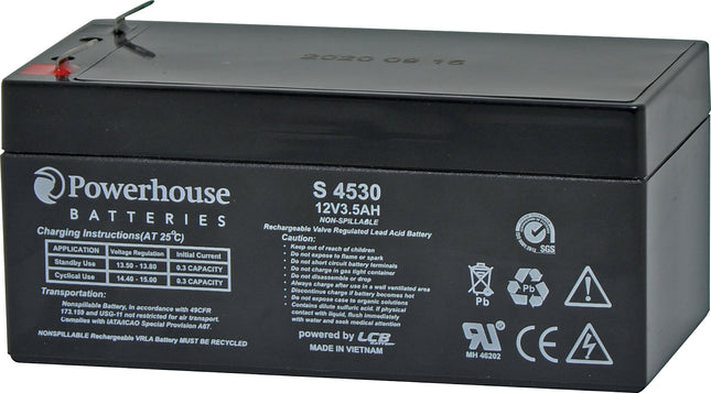 Powerhouse 12V 3.5Ah Sealed Lead Acid (SLA) Battery 4.8mm/F1