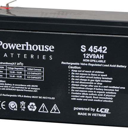 Powerhouse 12V 9Ah Sealed Lead Acid (SLA) Gel Battery 4.8mm/F1