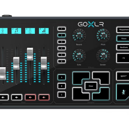 TC Helicon Go XLR 4-Channel Broadcast Mixer w/ Motorized Faders, Sound Board & Vocal FX