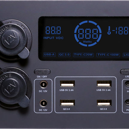 Powerhouse 12V DC Power Control Hub With Power Meter Display