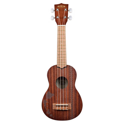 SATIN MAHOGANY SOPRANO W/ HAWAIIAN ISLANDS & TATTOO KA-15S-H2