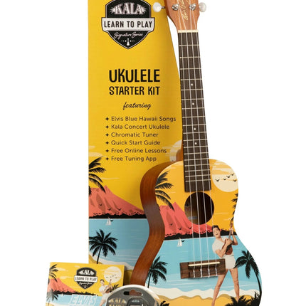 KALA-LTP-C-EBH Elvis BLUE HAWAII Concert Signature Series LEARN TO PLAY ELVIS CONCERT UKULELE STARTER KIT