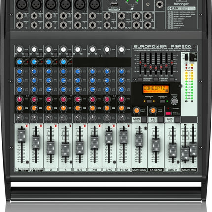 Behringer PMP500 500 Watt 12-Ch Powered Mixer, Multi-FX