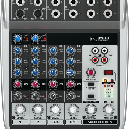Behringer Q802USB 8-Input 2-Bus Mixer, XENYX Mic Preamps