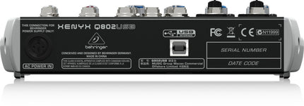 Behringer Q802USB 8-Input 2-Bus Mixer, XENYX Mic Preamps