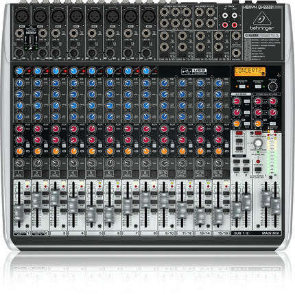 Behringer QX2222USB 22-Input 2/2-Bus Mixer, Mic Preamps, FX