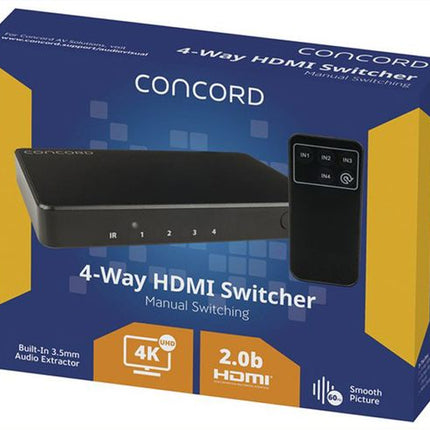 Concord 4-Way 4K HDMI Switcher AC5010 CSW4WH20B4K-A