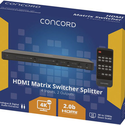 Concord 4x2 4K HDMI Matrix Switcher Splitter AC5012 CM4X2W20B4K-A