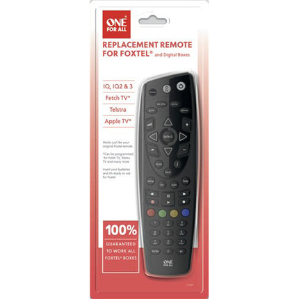 One-For-All Infrared Remote Control for Foxtel iQ,iQ2,iQ3, iQ4 AR1963 URC1669
