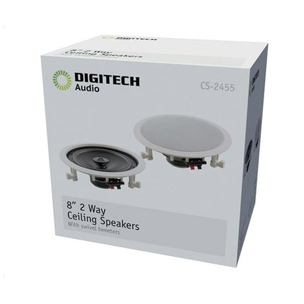 Digitech In-Ceiling 2 Way 203mm Speaker, Swivel Tweeter CS2455