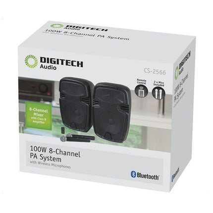 Digitech 100W 8-Channel PA System, Wireless Microphones CS2566