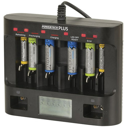 Powertech Universal Fast Charger with LCD and USB Outlet MB3555