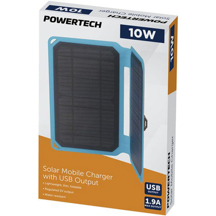 Powertech 10W Solar Mobile Charger with USB Output with 1m Cable MB3595
