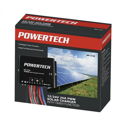 Digitech 12/24V 20A PWM Solar Charge Controller,Timer Function IP67 MP3758