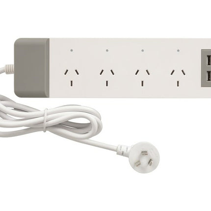 Powertech 4 Way Smart WiFi Mains Powerboard with 2 USB Ports MS6107