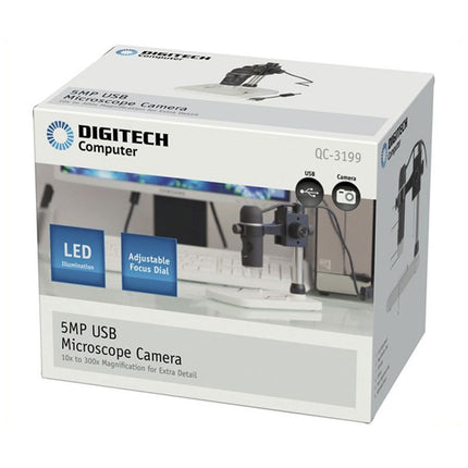 Digitech 5MP USB 2.0 Digital Microscope, Professional Stand QC3199