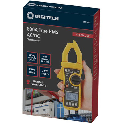 Digitech 600A True RMS AC/DC Clamp Meter QM1632
