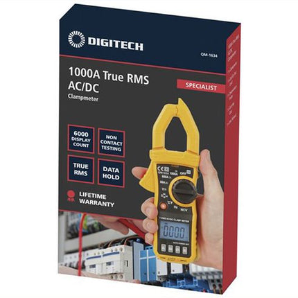 Digitech 1000A True RMS AC/DC Clamp Meter QM1634