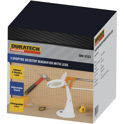 Duratech LED Illuminated Desktop Magnifier QM3552