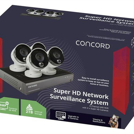 Concord 8 Channel 4K NVR Package, 4x5MP Cameras QV5600 CNK8845P-A