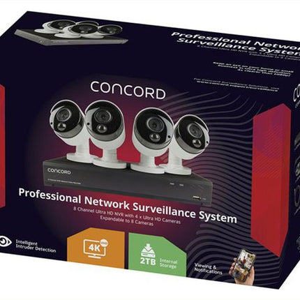 Concord 8 Ch 4K NVR Package - 4x4K Cameras QV5700 CNK8848P-A