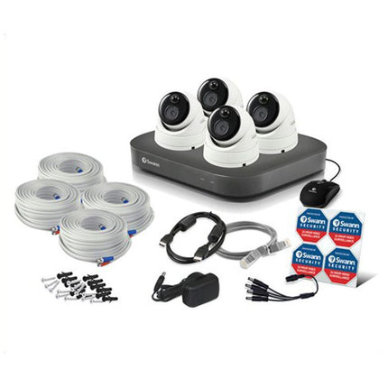 Swann 8 Channel 4K DVR Kit, 4 x 4K PIR Dome Cameras QV9053 SWDVK-855804D