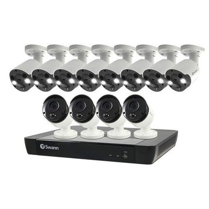 Swann 16CH 4K NVR Kit,8xPIR Spot Light+4xPIR Cameras QV9099 SWNVK-1686804B8FB-AU