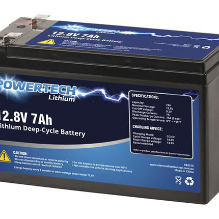 Powertech 12.8V 7Ah Lithium Deep Cycle Battery SB2210