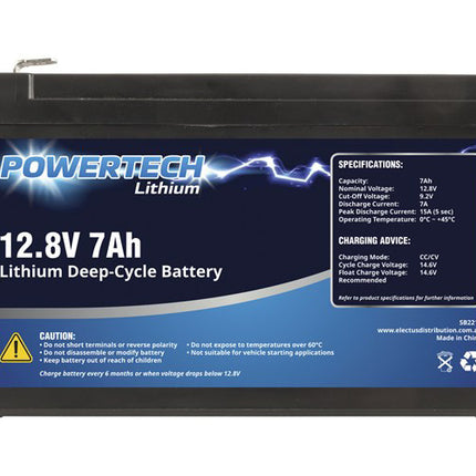 Powertech 12.8V 7Ah Lithium Deep Cycle Battery SB2210