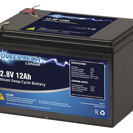 Powertech 12.8V 12Ah Lithium Deep Cycle Battery SB2211